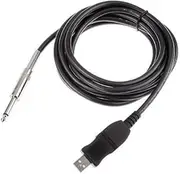 Kisangel USB Guitar Cable Adapter for PC Recording Plug and Play Connection Compatible with Windows and Black