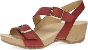 [Dansko] Trinity Wedge Sandal for Women – Contoured Footbed for All-Day Comfort and Support – Hook & Loop Strap with Buckle Detail – Lightweight Rubber Outsole