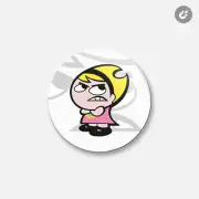 Grim Adventures Cartoon Mandy | 4'' X 4'' Round Decorative Magnet