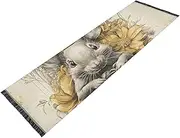 PDZRMY Washable Runner Rug Mouse Flower 2’ x 6’ Non-Slip Kitchen Runner Rug for Hallways Entryway Bedroom Living Room Carpet Runner- Soft Thin Mat for Family Pet