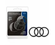 3Pcs Performance Vs1 Pure Premium Silicone Black Medium Cock Rings
