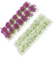 2 Boxes Greenery Decor Mini Static Grass Tuft Landscape Fake Tufts Plant Decorations Simulation Grass Clusters Sand Table Adornment Moss for Plants Sand Grass Plastic Resin
