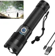 Rechargeable Flashlights High Lumens Flash Light, 900000 Lumens Super Bright Led