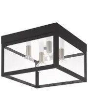 Livex Lighting Nyack 4 Light BK Outdoor Ceiling Mount