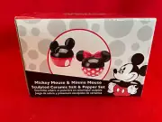 Disney Mickey and Minnie Mouse Ceramic Salt and Pepper Shakers Set New in box