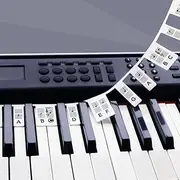 Removable Piano Keyboard Note Labels for 88 Key Full Size Silicone Reusable No Need Stickers Piano Keyboard Lables for Beginners Comes with Box(Black)