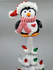 Christmas Penguin Topper for Ceramic Christmas Tree Lights Bulbs Stars