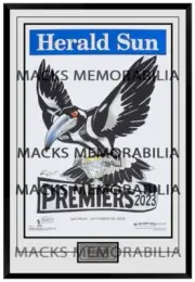 2023 AFL PREMIERS COLLINGWOOD MAGPIES MARK KNIGHT HERALD SUN FRAMED MEMORABILIA