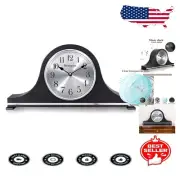 Elegant Vintage Black Mantel Clock with Silent Quartz Movement for Home Decor