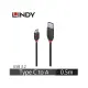 【LINDY林帝】BLACK USB 3.2 GEN2 TYPE-C 60W 充電傳輸線 0.5M (36915)