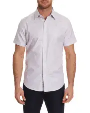 Robert Graham Fannin Classic Fit M Woven Shirt Grey white