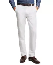 Brooks Brothers Mens White Clark Fit Supima Cotton Chino Pants 42W x 32L 5389-10