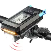 3 in 1 Smart Bike Headlight 800Lm Brightness 2000mAh Battery IP65 Waterproof with Speedometer Horn LED Bike Lamp Cycling