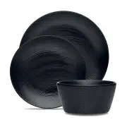 Noritake Black on Black Dune 12 Piece Dinner Setting for 4