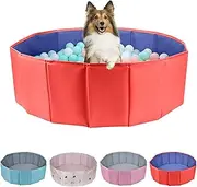 Dog Ball Pit, Foldable Ball Pit for Dogs, Ball Pit for Dogs, Dog Ball Pit for All Types of Dogs, Suitable for Indoor and Outdoor Activities (59.05inches in Diameter,No Ball Included,Red)