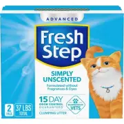 Advanced Simply Unscented Clumping Litter, Unscented Cat Litter Fights Odor o...