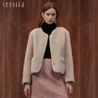 在飛比找momo購物網優惠-【JESSICA】高雅簡約保暖舒適短版羊毛外套J35023