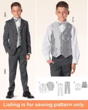 SEWING PATTERN Sew Boy Formal Suit Jacket Blazer Pants Best Tween Teen Easy 9433