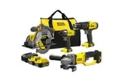Stanley Combo Kit 8pc 18V Fatmax Drill Impact Driver Grinder Circular Saw Set