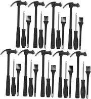 Kisangel 9 Sets Digging Kit Complete Excavation Tool with Hammer Chisel Brush for Young Archaeologists for Creative Play and Fine Motor Skill Development