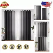 Light-Blocking Thermal Insulated Ombre Curtains - Modern Drapes, Set of 2 Panels