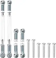 uxcell 2 Sets Adjustable Turnbuckles Camber Link Linkages Aluminum Alloy Upgrade Parts RC Car Steering Pull Rod Servo Linkages Tie Rod for MN 1:12 D90 RC Car Crawler,Titanium Grey