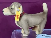 Steiff Waldo Dackel Dachshund 5" Red Collar & Tags Excellent 036057 Brown/Tan