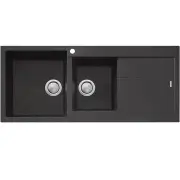 Oliveri Santorini 1 3/4 Bowl Sink with Drainer - Black