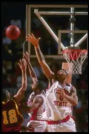 Fight for the ball at a game between the Fresno State Bulldogs and- Old Photo