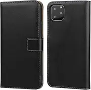 Cavor for iPhone 11 Pro Max Case 6.5'', iPhone11 Pro Max case Premium PU Leather Folio Flip Wallet Stand Case Cover Magnetic Closure Phone Cases Book Design with Kickstand Feature & Card Slots-Black