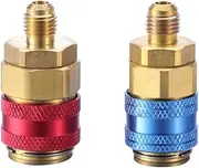 Vaguelly 2Pcs Quick Connectors Kit for Car Air Conditioning System High Low Pressure Couplers Red Blue Easy Identification for Diagnosis Charging