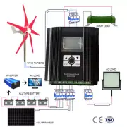 2000w Wind Solar Hybrid MPPT Charge Controller Auto Regulator 12v 24v 48v