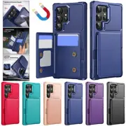 For Samsung S25 S24 S23 S22 S21 S20 Ultra Plus Note Wallet Case Flip Stand Cover