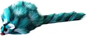 DAFORERAL Plush Mouse Cat Toy, Long Fur Squeaky Mouse with Colorful Feather Tail, Interactive Sound Toy for Kittens and Cats All Breeds (Green)