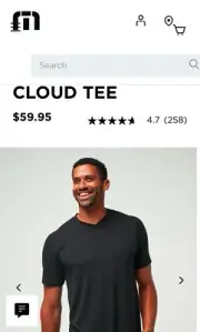 Travis Mathew Cloud Crew Tee Large Black New with Tags