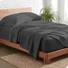 2000TC Cotton Sheets Bed Flat Fitted Sheet Pillowcase Queen King Double Single