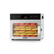 6 Tray Stainless Steel Food Dehydrator 400W for Jerky and Fruit Drying