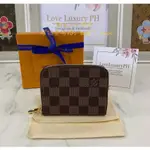 二手 LV 路易威登 PORTE-MONNAIE ZIPPY 零錢包 N60213 N63070 咖啡色老花金色拉鏈