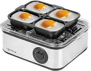 Lifelong 2-in1 Egg Boiler and Poacher 500-Watt (Transparent and Silver Grey), Boil 8 eggs, Poach 4 eggs, Easy to clean| 3 Boiling Modes, Stainless Steel Body and Heating Plate, Automatic Turn-Off