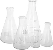 Anneome 5pcs Borosilicate Glass Flask Ideal for Laboratory Experiments and Heat Resistant Ideal for Scientific Research 50ml 150ml 250ml 500ml 1l