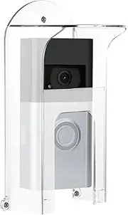 Transparent Doorbell Rain Cover Compatible with Ring,Blink,Google Nest,Arlo,Eufy,Wyze,Kasa Video Doorbell,Outdoor Plastic Waterproof Protector Shield,Anti Glare,Weatherproof Doorbell Cover