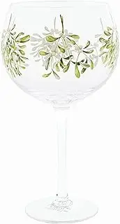 Enesco Ginology Mistletoe Cocktail Glass, 8.3 Inch, Green, Glass