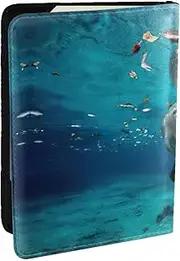 [JEJEA] West Indian Manatees Print Travel Organizer Credit Cards Case Passport BookPassport Holder Cover Wallet forTraveling,, Black, One Size