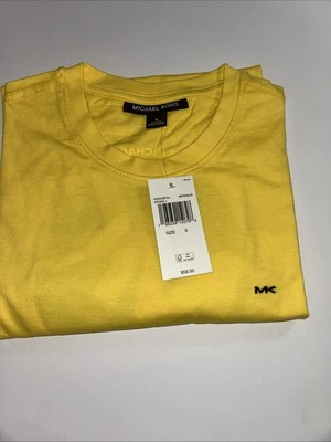 Michael Kors Meringue Yellow Black Logo Shirt - Size Small - NEW!