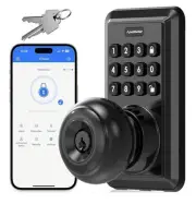 Wi-Fi Smart Door Lock Keyless Entry Door Lock Knob Keypad Matte Black