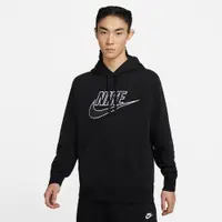 在飛比找PChome24h購物優惠-NIKE 長袖 帽T NSW 黑 大LOGO 刷毛 男 DX