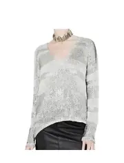 SASS & BIDE "THE WAY IT SEEMS" METALLIC SILVER/GRAY KNIT NWT SIZE XS/SMALL