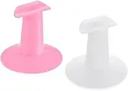 2PCS Plastic Nail Art Finger Rest Stand Toe Separators Fixed Finger Bracket Professional Painting Art Accessories DIY Nail Art Supplies for Nail Art (White+Pink, One Size)
