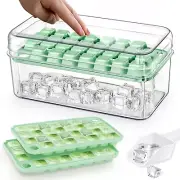 Ice Cube Tray with Lid and Bin – 60 Pcs Ice Trays for Freezer, Easy-Press