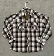 NEW Coevals Club Shirt Men's XXL 2XL Plaid Pearl Snap Button Up Western Cowboy